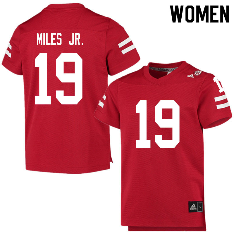 Women #19 Barron Miles Jr. Nebraska Cornhuskers College Football Jerseys Sale-Scarlet - Click Image to Close